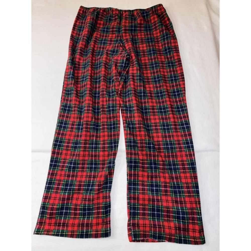 Lauren by Ralph Lauren Women's Red 2-PC Plaid Flannel Pajama Set Size L Crest - Picture 9 of 14